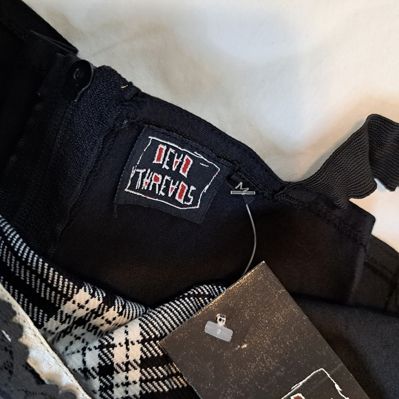 Dead Threads Goth Dress Plaid Black White Frill Lace Mini Dark Academia - Picture 7 of 11